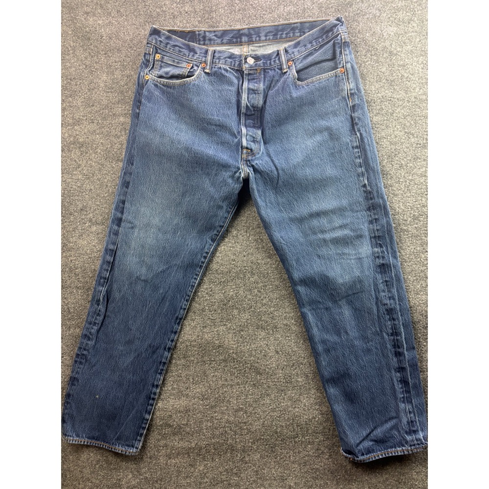 Levi's 501 Original Fit Jeans Mens 40x32 (36x29) Blue Button Fly Straight Leg